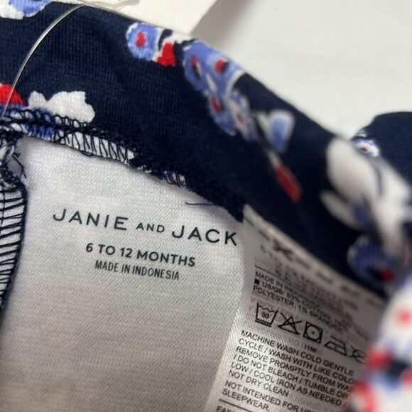 Janie and Jack 100048151 Floral Button Cuff Ponte Pant NWT 6-12 m - Picture 5 of 7